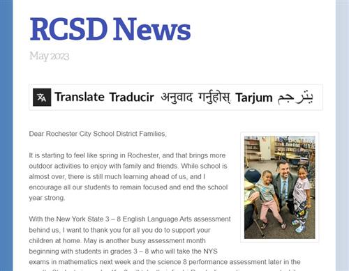 Superintendent's Monthly Newsletter